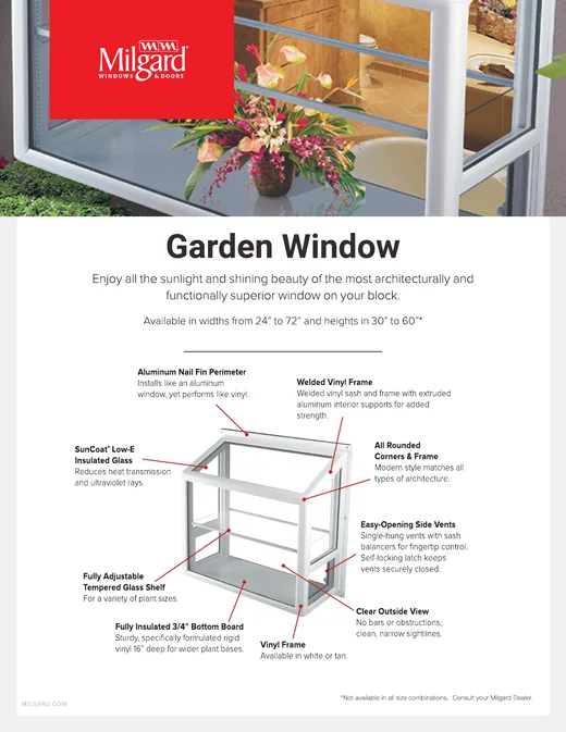 Milgard Garden Window brochure cover